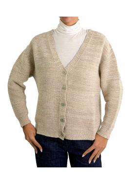 Cardigan misto cashmere scollo a V
